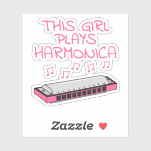 This Girl Plays Harmonica, Female Musician Sticker