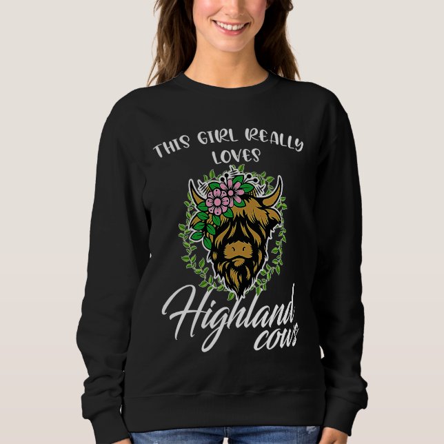 this girl really loves highland cows highland catt sweatshirt (Front)