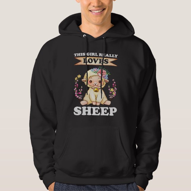 this girl really loves sheep sheeps hoodie (Front)