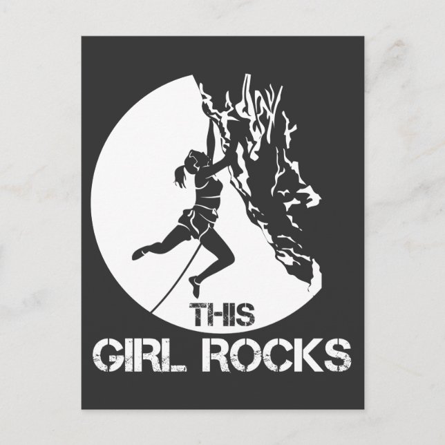 This Girl Rocks Climbing Boulder Carabiner Climber Postcard (Front)