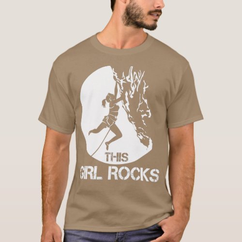 This Girl Rocks Climbing Boulder Carabiner Climber T_Shirt