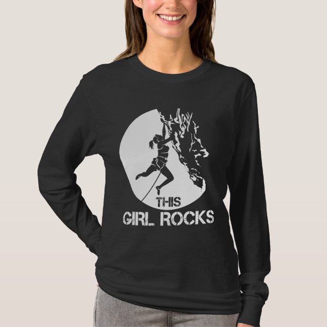 This Girl Rocks Climbing Boulder Carabiner Climber T-Shirt (Front)