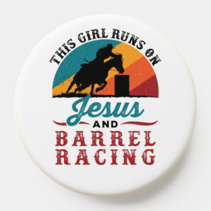 This Girl Runs on Jesus and Barrel Racing PopSocket