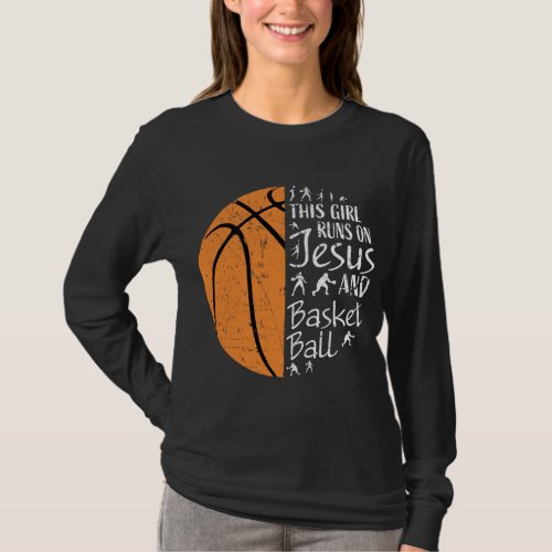 This Girl Runs On Jesus And Basketball Gifts Chris T_Shirt