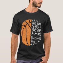 This Girl Runs On Jesus And Basketball Gifts Chris T-Shirt