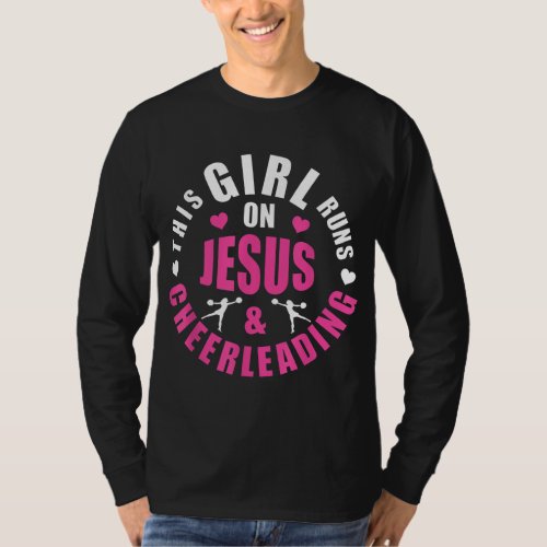 This Girl Runs on Jesus and Cheerleading Girls Gif T_Shirt