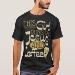 This Girl Runs On Jesus And Coffee - Christian Rel T-Shirt