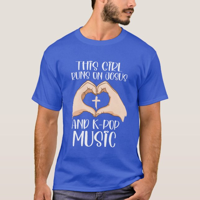 This Girl Runs On Jesus And KPop Music boy T-Shirt (Front)
