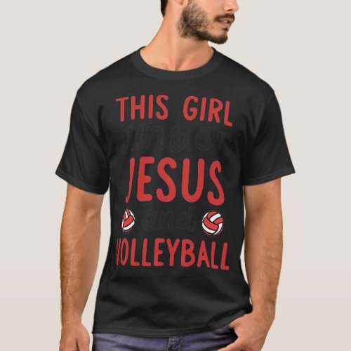 This Girl Runs On Jesus Volleyball Funny Religious T_Shirt