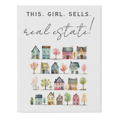 This Girl Sells Real Estate Faux Canvas Print