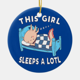 This Girl Sleeps A Lotl Axolotl Pyjama Napping Ceramic Ornament