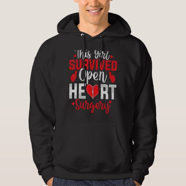 This Girl Survived Open Heart Surgery Bypass Surge Hoodie (Front)