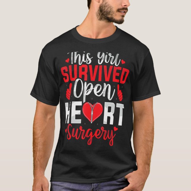 This Girl Survived Open Heart Surgery Bypass Surge T-Shirt (Front)