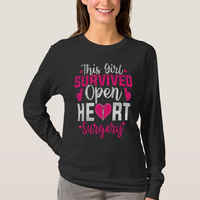 This Girl Survived Open Heart Surgery Bypass Surge T-Shirt (Front)