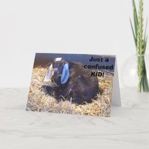 THIS GOAT IS ONE CONFUSED KID-OVER THE HILL CARD