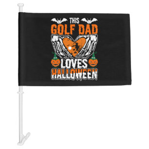 This Golf Dad Loves Halloween Car Flag