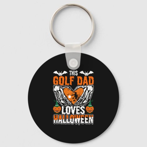 This Golf Dad Loves Halloween Keychain