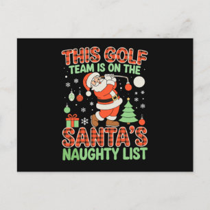 This Golf Team Is On Santas Naughty List Christmas Holiday Postcard