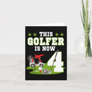 This Golfer Is Now 4 Year Old Birthday 4rd Golf Pa Card