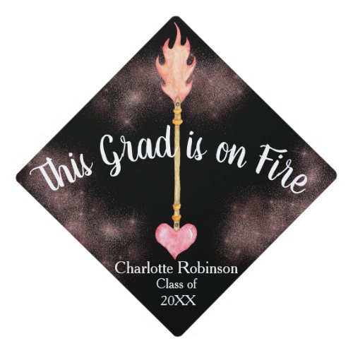 This Grad is on Fire Custom Graduation Cap Topper