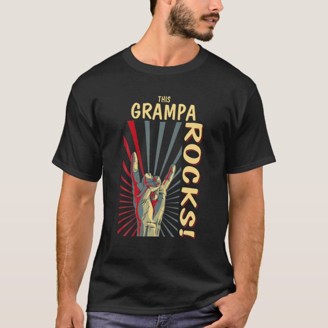 This Grampa Rocks Vintage Retro Concert 70S 80S Fu T-Shirt (Front)