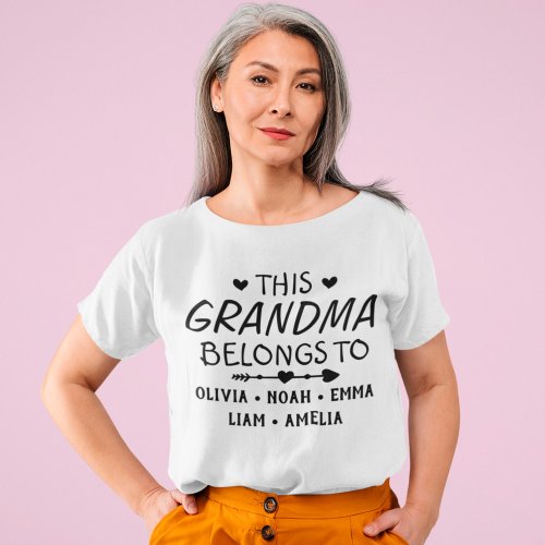 This Grandma Belongs Custom Kids Names T_Shirt