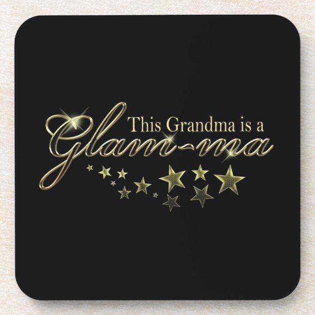 This Grandma is a Glam-ma Drink Coaster (Front)