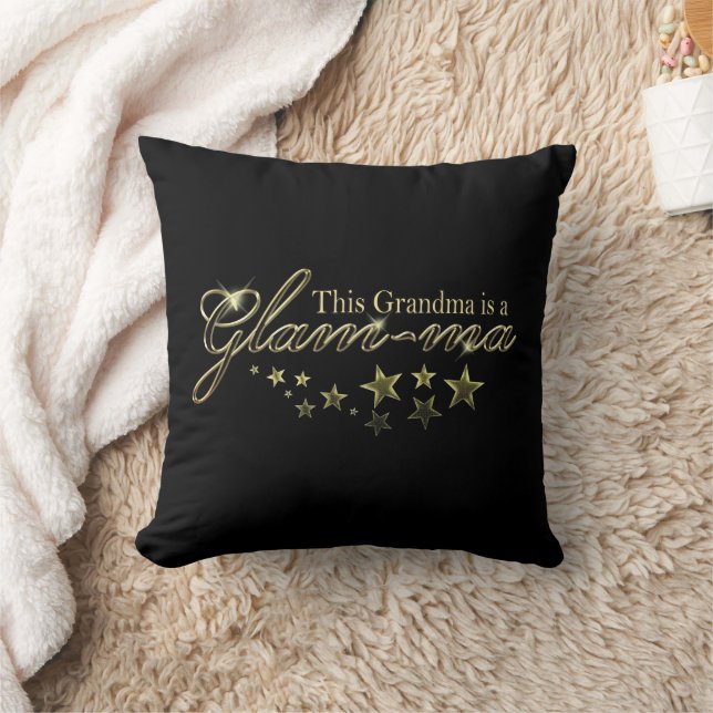 This Grandma is a Glam-ma Throw Pillow (Blanket)