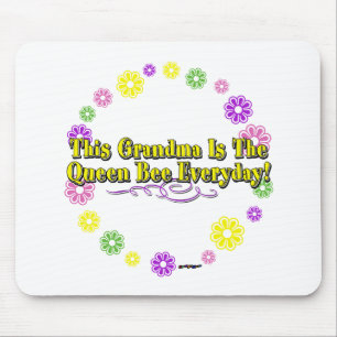 This Grandma Is The Queen Bee Everyday Flower Ring Mouse Pad