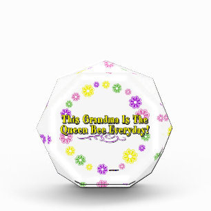 This Grandma Is The Queen Bee Everyday Flowers Acrylic Award