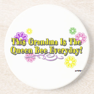 This Grandma Is The Queen Bee Everyday Type Sandstone Coaster