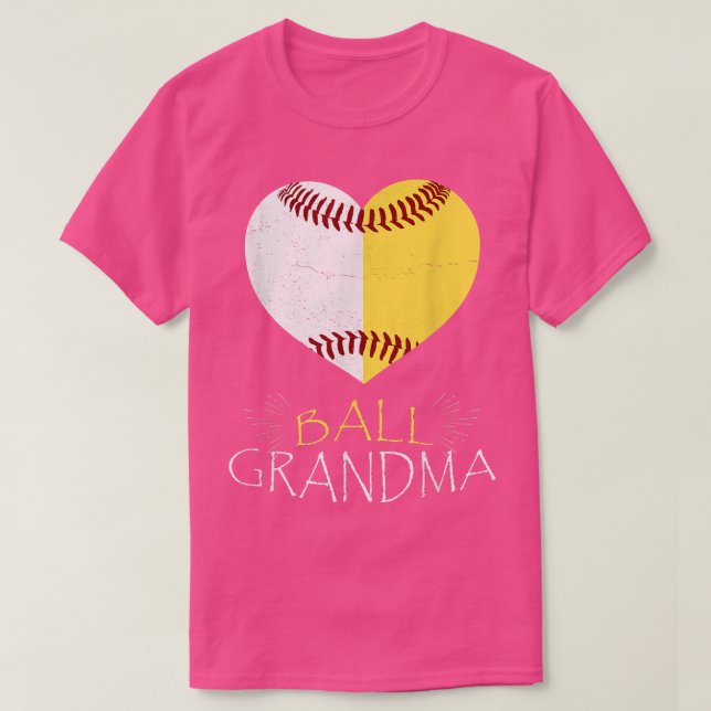 This Grandma Loves Softball and Baseball Funny Mot T-Shirt (Design Front)