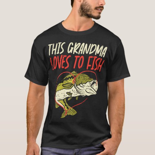 This Grandma Loves To Fish Bass Fishing Family T_Shirt