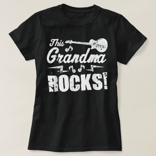 This Grandma Rocks  - Guitar Rock n Roll Funny Tee (Design Front)