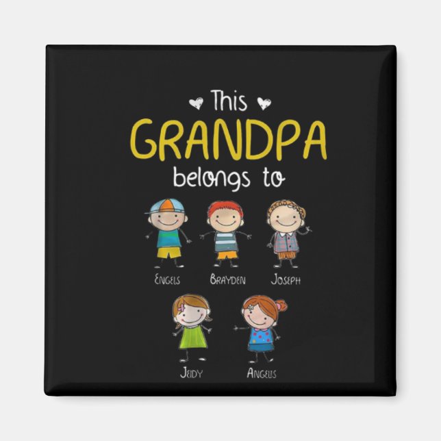 This Grandpa Belongs To Cute Family Personalized  Magnet (Front)