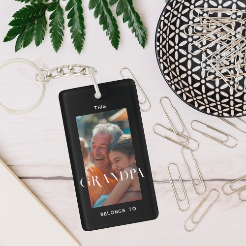 This Grandpa Belongs To  Cute Photo Keychain