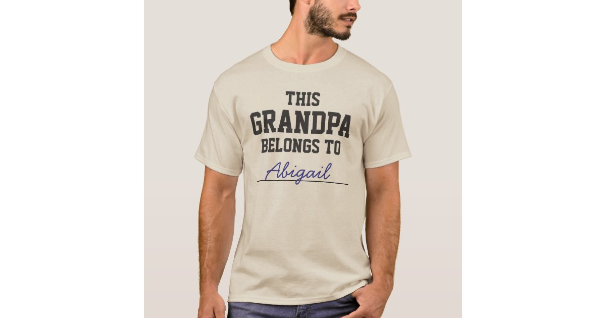 This Awesome Grandad Belongs to Personalised Mens T-shirt - Kids Names, Personalized, Father's Day, Christmas Day, Grandpa, Gramps, Birthday