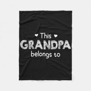 This Grandpa Belongs To - With Customizable Grandk Fleece Blanket