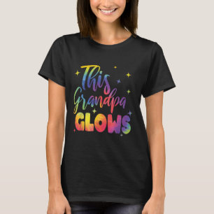 This Grandpa Glows Cute Tie Dye Bright Colors 80's T-Shirt