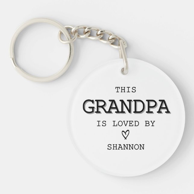 This Grandpa is Loved By with Photo Keychain (Front)