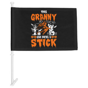 This Granny Can Drive A Stick Car Flag