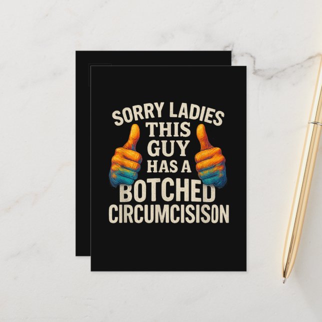 This Guy Botched Funny Cringe Announcement Postcard (Front/Back In Situ)