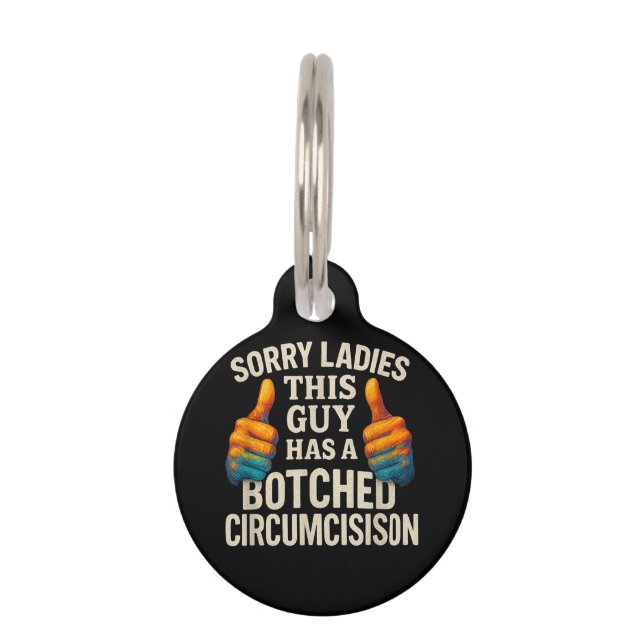 This Guy Botched Funny Cringe Pet ID Tag (Front)