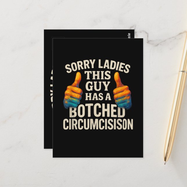 This Guy Botched Funny Cringe Postcard (Front/Back In Situ)