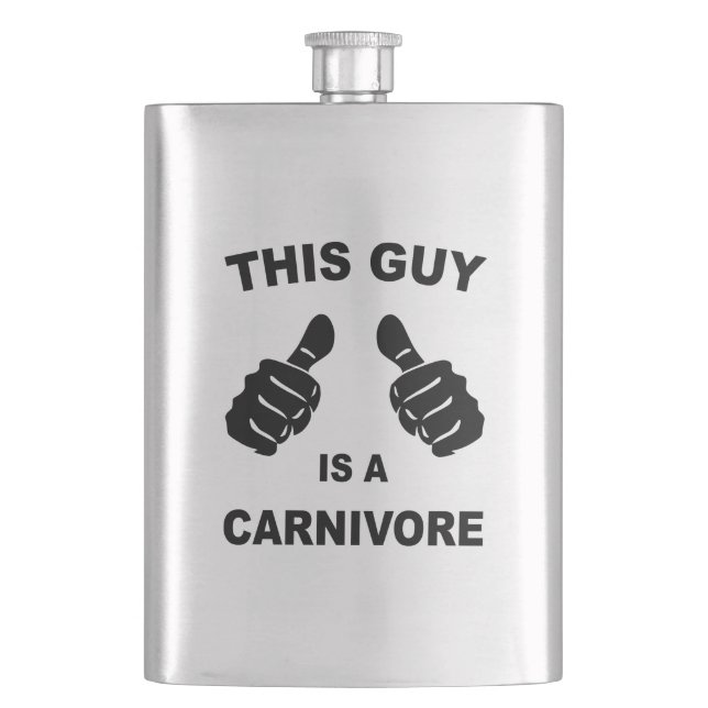 This Guy Is A Carnivore Flask (Front)