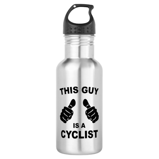 This Guy Is A Cyclist Stainless Steel Water Bottle (Front)