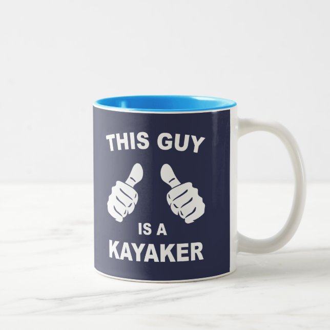 This Guy Is A Kayaker Two-Tone Coffee Mug (Right)