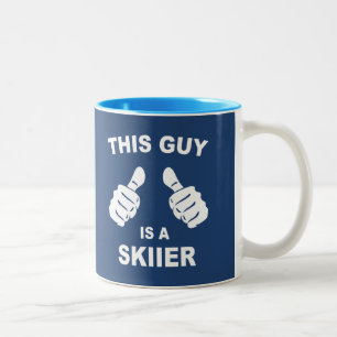This Guy Is A Skiier Two-Tone Coffee Mug