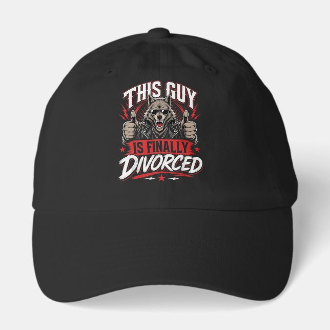 This Guy Is Finally Divorced Funny Wolf Men's Hat (Front)