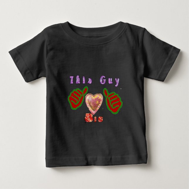 This Guy Loves Big Gift Art Print Baby T-Shirt (Front)